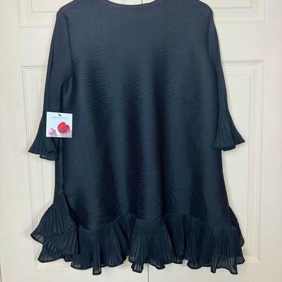 Nabisplace Chloe Pleated Ruffle Black Dress NWT - Picture 3 of 9